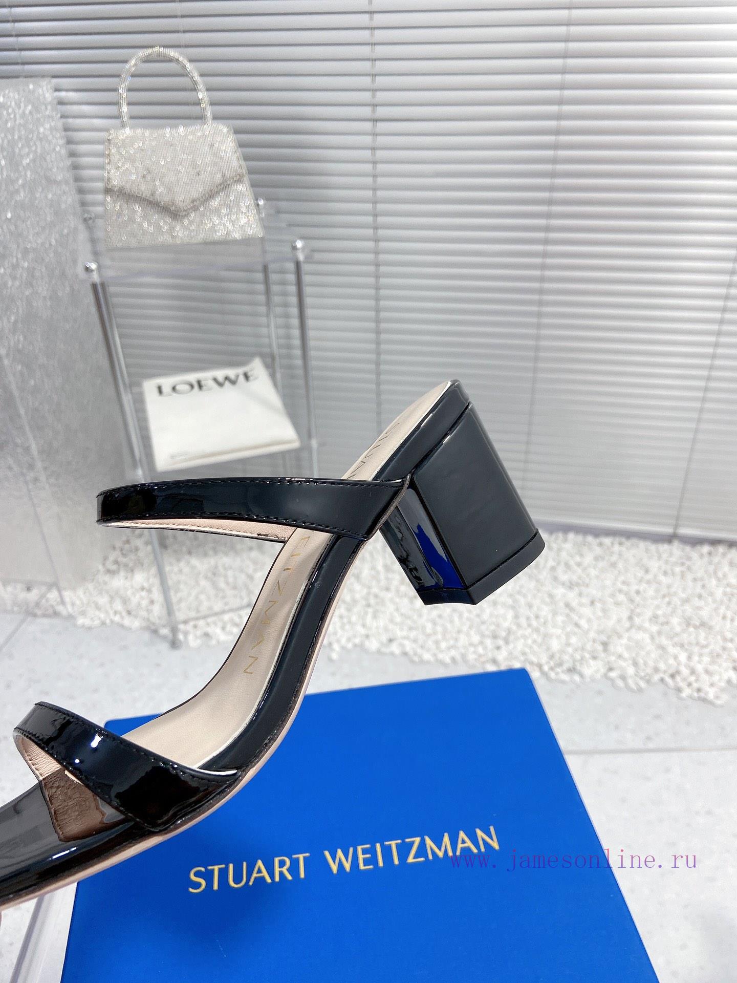 Stuart Weitzman's New SW Thick Heel Square Toe SlippersShoe Upper Made Of Cowhide Sheepskin Jin 2nddfpj0 - Image 8