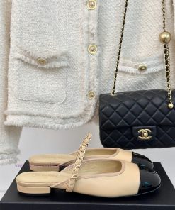 Chanel | Chanel 24CP New ProductDouble C Color Blocked Chain Half SlippersThe Shoe Upper Is Mad 3vhljg35