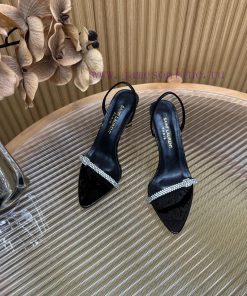 Saint Laurent YSL Yang Shulin 2024 Introduces Luxurious Metal Sandals With Crystal Straps And B cr1ain64