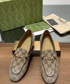 2025 Early Spring New Gucci Jordaan Series Multi Facet Crystal Diamond Loafers Aiming For Top Q gztbcc9u