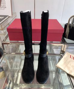 Valentino 24ss Autumn/Winter New Round Head V-Button Knight BootsValentino's Top Of The Line Ab 7shxblch