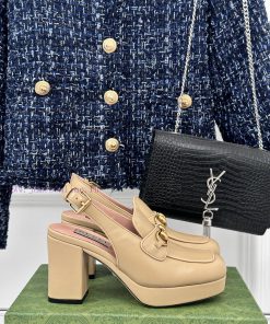 Gucci24S Spring/Summer New ProductHorse Collar Buckle Thick Heel SandalsThe Fabric Is Made Of I eoeuytm9