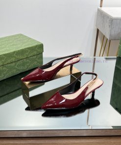 2024 Gucci New GUcc Letter Buckle L O G O Chain High-heeled Sandals Cat Heels ️️️Top Level Welc 05cnar89