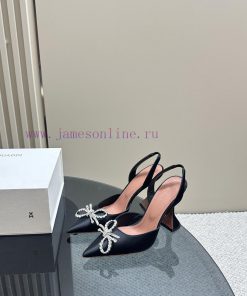 Amina Muaddi Sparkling Diamond Bow Beautiful Fashion ShoesAuthentic 11 Remastered Top QualityPu lgagu6uw