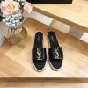 SAINT LAURENT/Saint Laurent 2024 Early Spring Lacquer Leather Gold Letter Logo Slippers 🩴 Fishe l5a4njf0