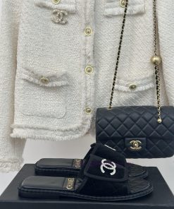 @Chanel | Chanel 24C New Product ClassicDouble C Flat SlippersThe Shoe Upper Is Made Of Importe myik5g77