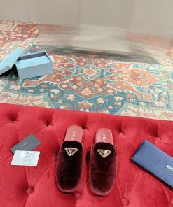 ️  Prada Velvet Flat Shoes Top Of The Line Many Internet Celebrities Injection Molded Triangle hocibcop