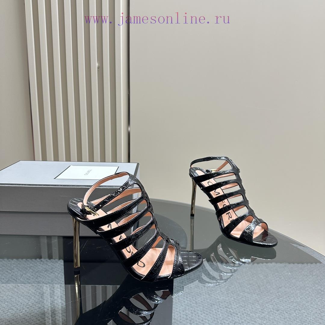 The MostIns Hot Series Tomford Metal Texture Decoration With Empty High Heels2024 Milan Fashion tvbq4b3g - Image 6