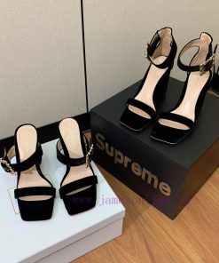 Gianvit Ross Diamond Buckle Thick Heel Sandals Are Simple Yet Have Other Designs That Perfectly vungimji
