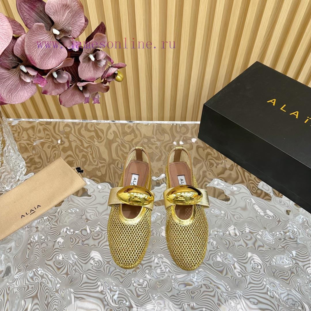 ALAIA | French High-end High-end High-end High-end Brand Mesh Hollow Ballet Single Shoe Super F 7bi5m27t