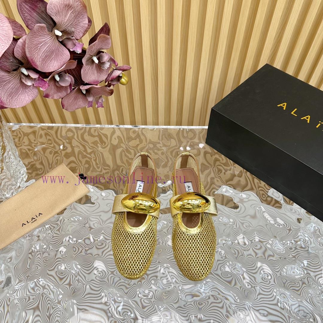 ALAIA | French High-end High-end High-end High-end Brand Mesh Hollow Ballet Single Shoe Super F 7bi5m27t - Image 2
