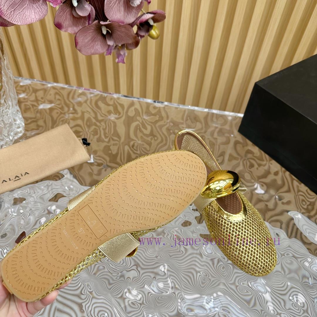 ALAIA | French High-end High-end High-end High-end Brand Mesh Hollow Ballet Single Shoe Super F 7bi5m27t - Image 10