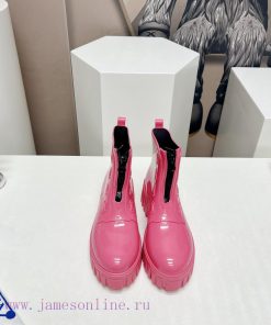 Top TierPrada 24vs Spring Latest Hot SeriesRound Toe Thick Soled Rain BootsNumerous Internet Ce dy3w9pge