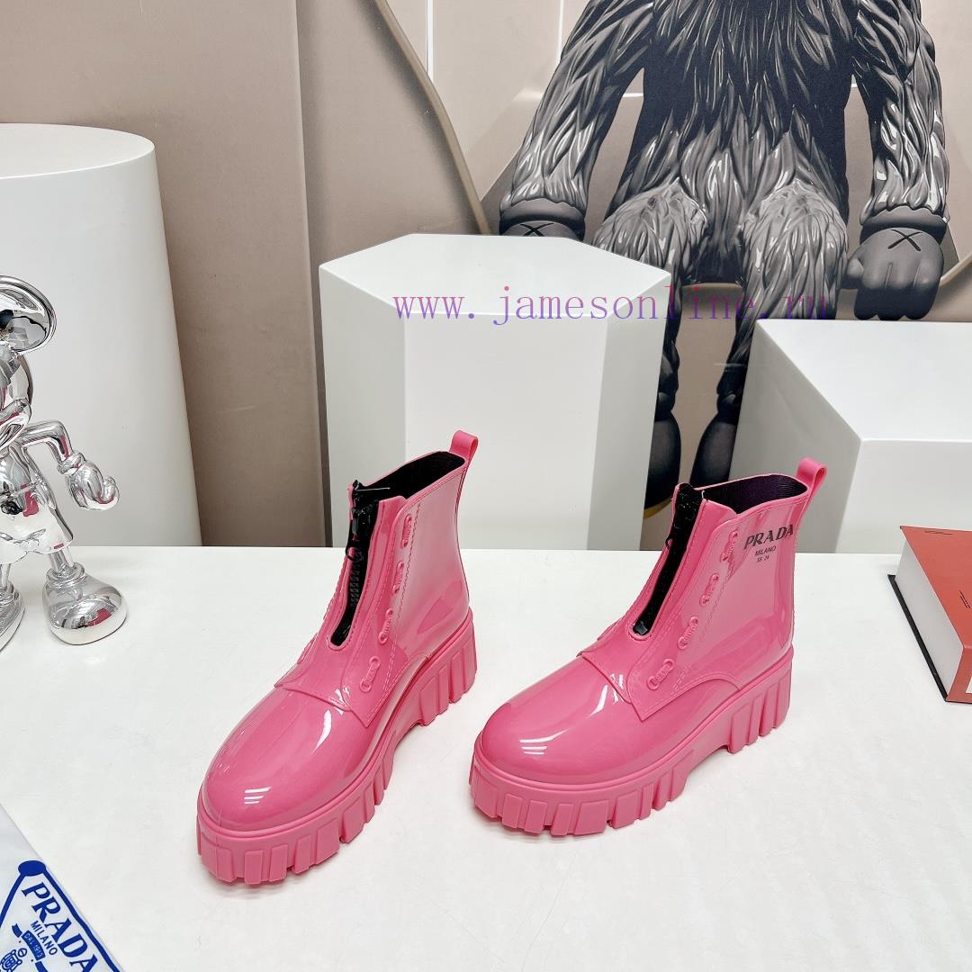 Top TierPrada 24vs Spring Latest Hot SeriesRound Toe Thick Soled Rain BootsNumerous Internet Ce dy3w9pge - Image 4