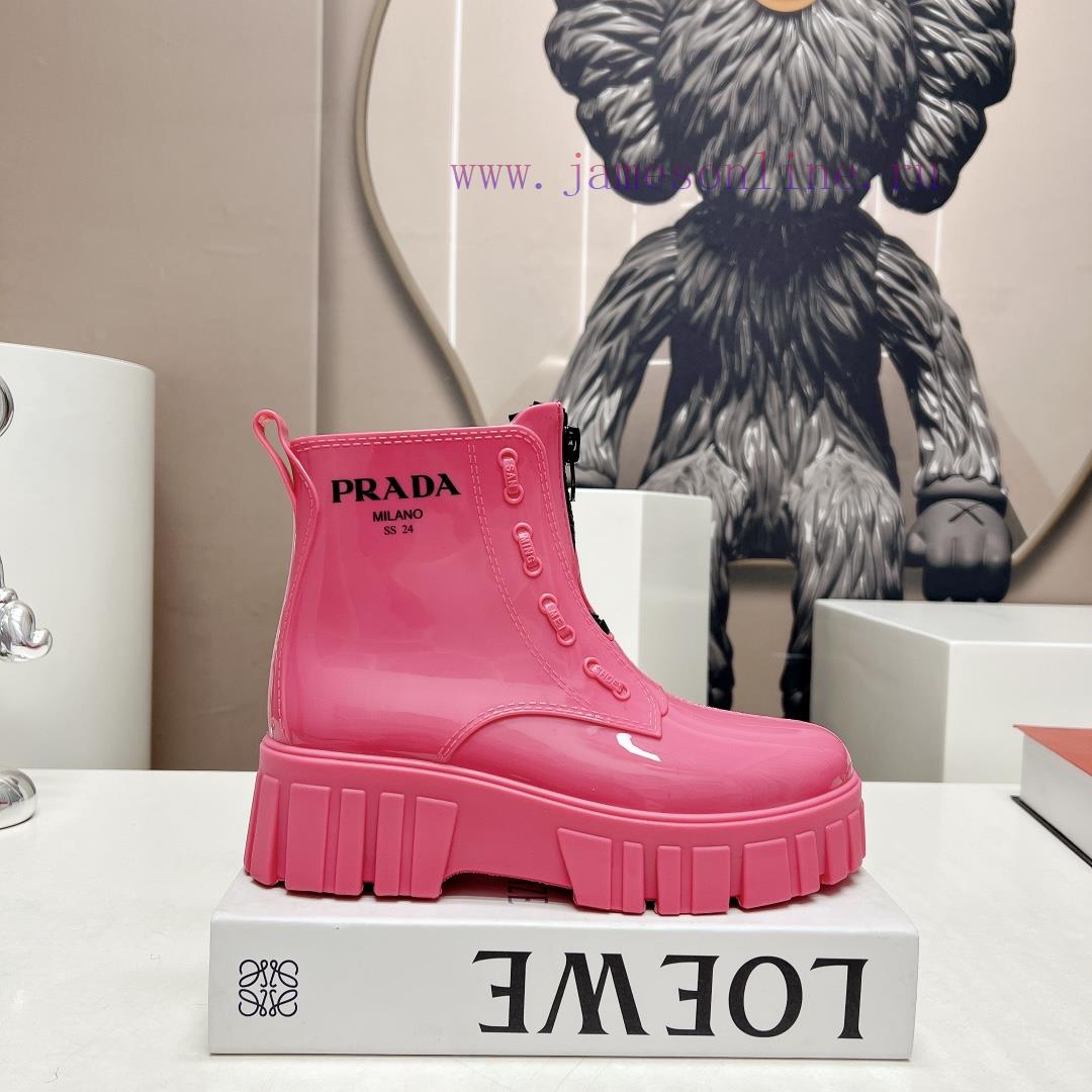 Top TierPrada 24vs Spring Latest Hot SeriesRound Toe Thick Soled Rain BootsNumerous Internet Ce dy3w9pge - Image 6