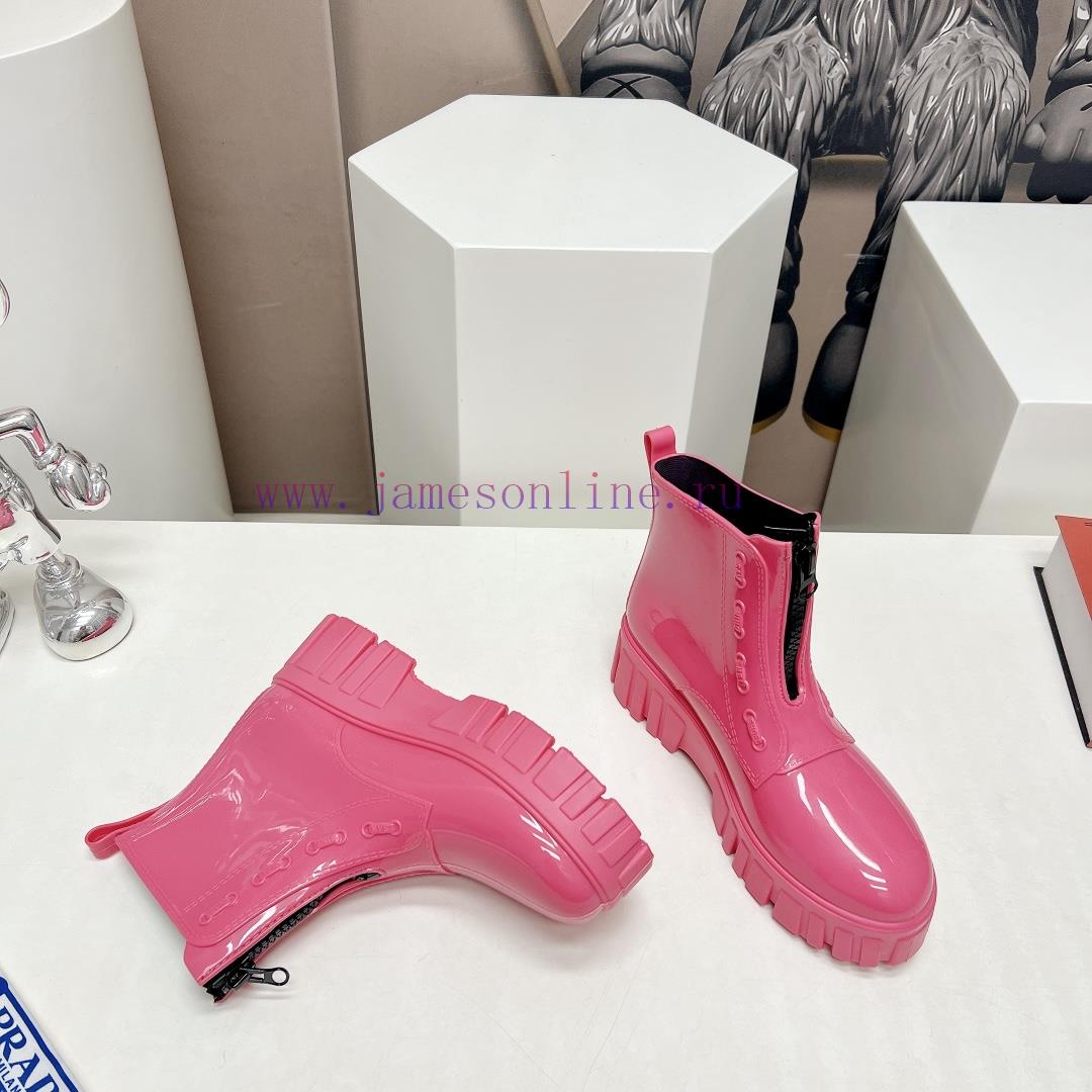 Top TierPrada 24vs Spring Latest Hot SeriesRound Toe Thick Soled Rain BootsNumerous Internet Ce dy3w9pge - Image 8