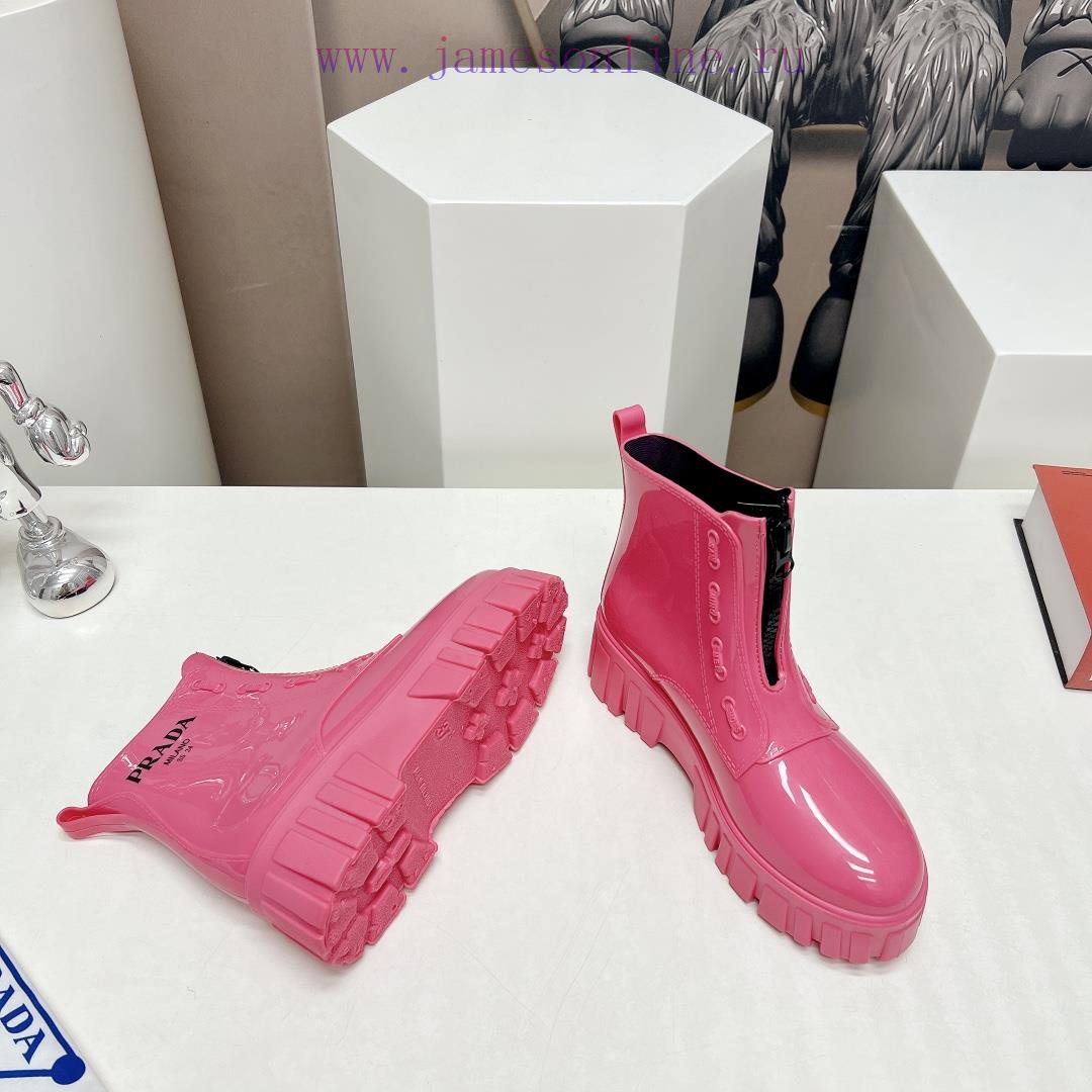 Top TierPrada 24vs Spring Latest Hot SeriesRound Toe Thick Soled Rain BootsNumerous Internet Ce dy3w9pge - Image 10