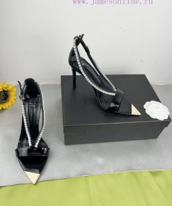 Giuseppe ZanottiSelected Black Imitation Patent Leather Synthetic Fabric With Modern Light And te9q8wws