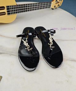 Saint Laurent Flat Clip Sandals 2024 Early Spring Synchronized YSLLogo Letter Diamond Buckle De 1sinb7p4