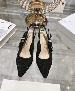 Top Grade With DiamondsDior 2024 New Season Hollowed Out Carved Mary Jane Pointed Single ShoesT 9dgvsdy3