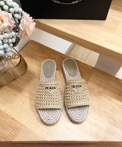 Brand PradaPrada Logo Details Slippers Woven ShoesColor F0018 Origin ItTarget Audience: WomenPr gukojn58