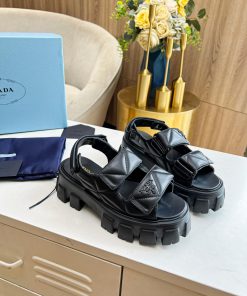 PRADA Spring/Summer Fashion Show New Sandals Collection Classic Thick Bottom Sandals Fabric Mix 56crowm6