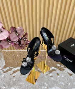 YSL Saint Laurent - SS2024 Summer New Product Round Bead Diamond Adorned Half Dragged High Heel gy3rn90s