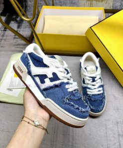 FENDI MatcHermes With Sneakers Light Blue And Dark Blue Denim Paired With White Denim Handmade sg9sff72
