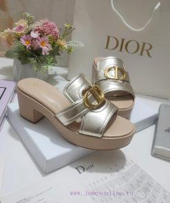 Leather Sole 300 Rubber Sole Dior 2024 Early Spring New Women's Shoes CD Letter Metal Logo Flat r7b420sb