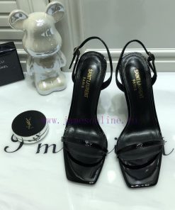 Saint Laurent 2024 New Sandals With YSL Letter Logo Heel And Square Toe Slim Ankle Strap To Elo t9oeqjm2