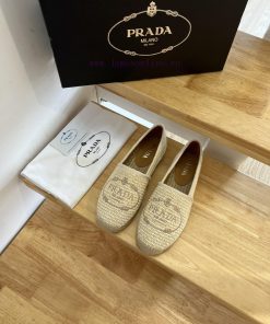Prada/Prada 24ss Early Autumn This Grass Woven Shoe Is Equipped With A Soft Grass Woven Fabric 1ovf5kg3