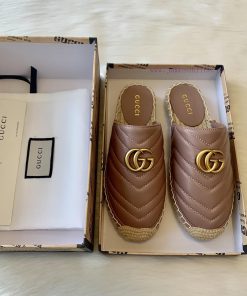24SD Early Autumn Gucci Classic Logo Gucci Women's Quilted Sheepskin Double GG Gucci Straw Weav evstj6u7