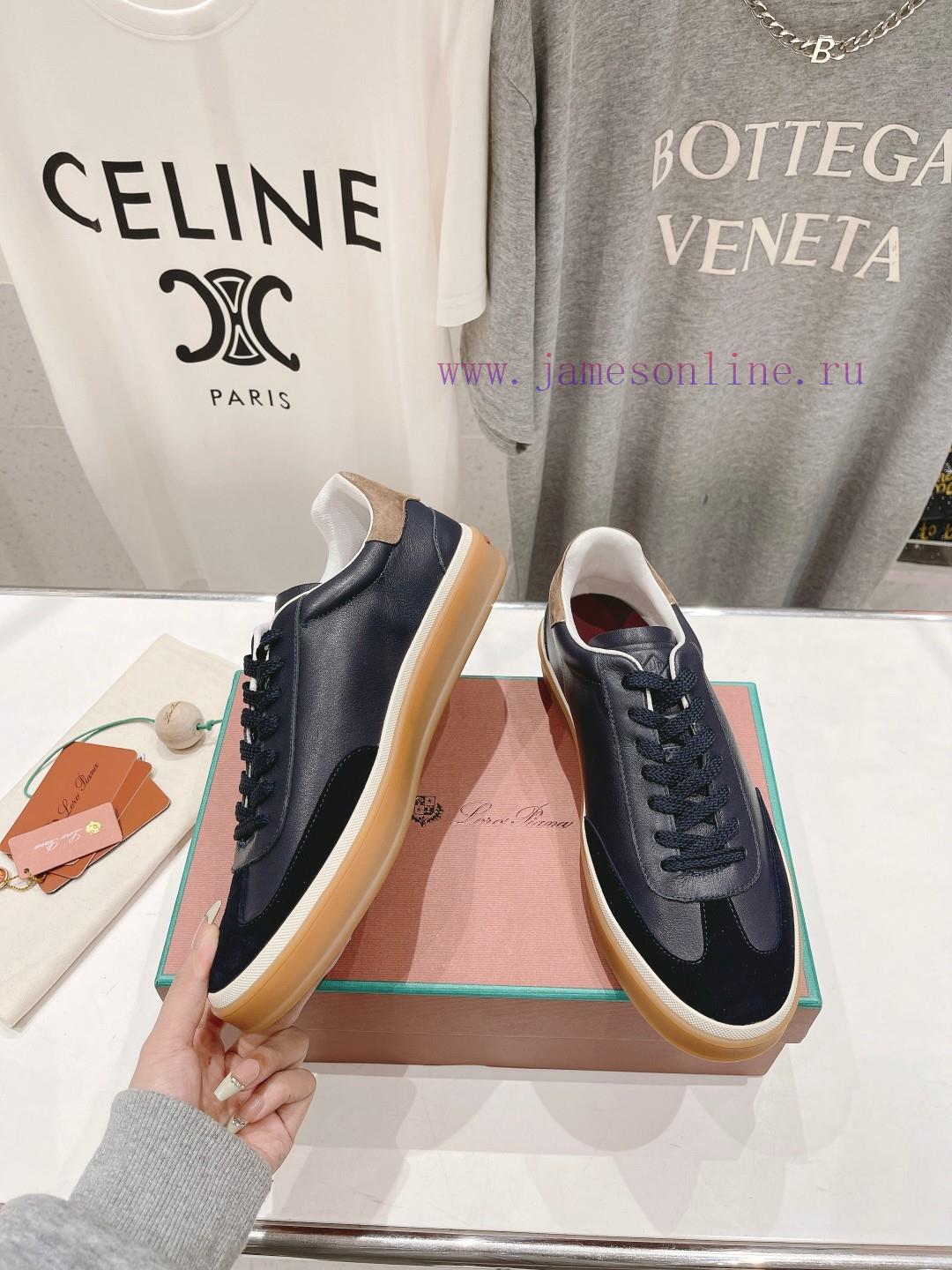 Couple's Edition New Release Loro Piana (Same As Official Website) Classic Lace Up Casual Shoes aak1arum - Image 3