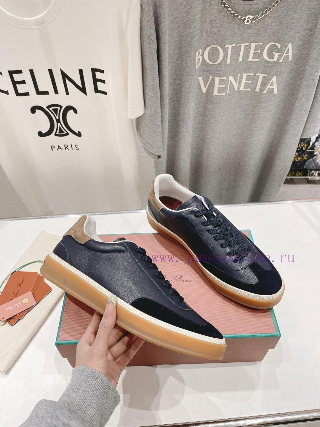 Couple's Edition New Release Loro Piana (Same As Official Website) Classic Lace Up Casual Shoes aak1arum - Image 5