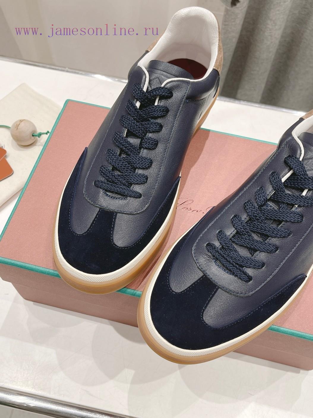 Couple's Edition New Release Loro Piana (Same As Official Website) Classic Lace Up Casual Shoes aak1arum - Image 7