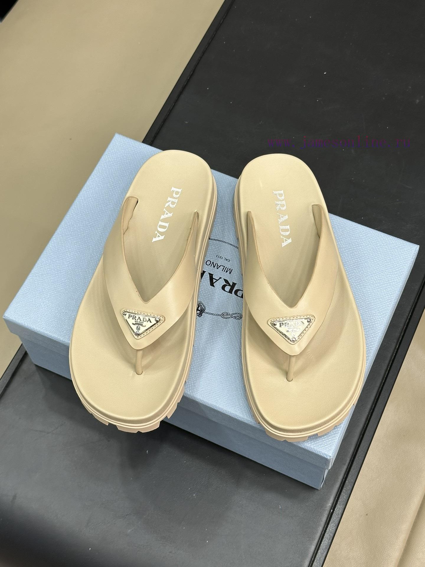 Prad…a Ss24 New Arrival~P Family 24 Spring/Summer Wedge SandalsTriangular Emblem Embellishment ld4ke981 - Image 3
