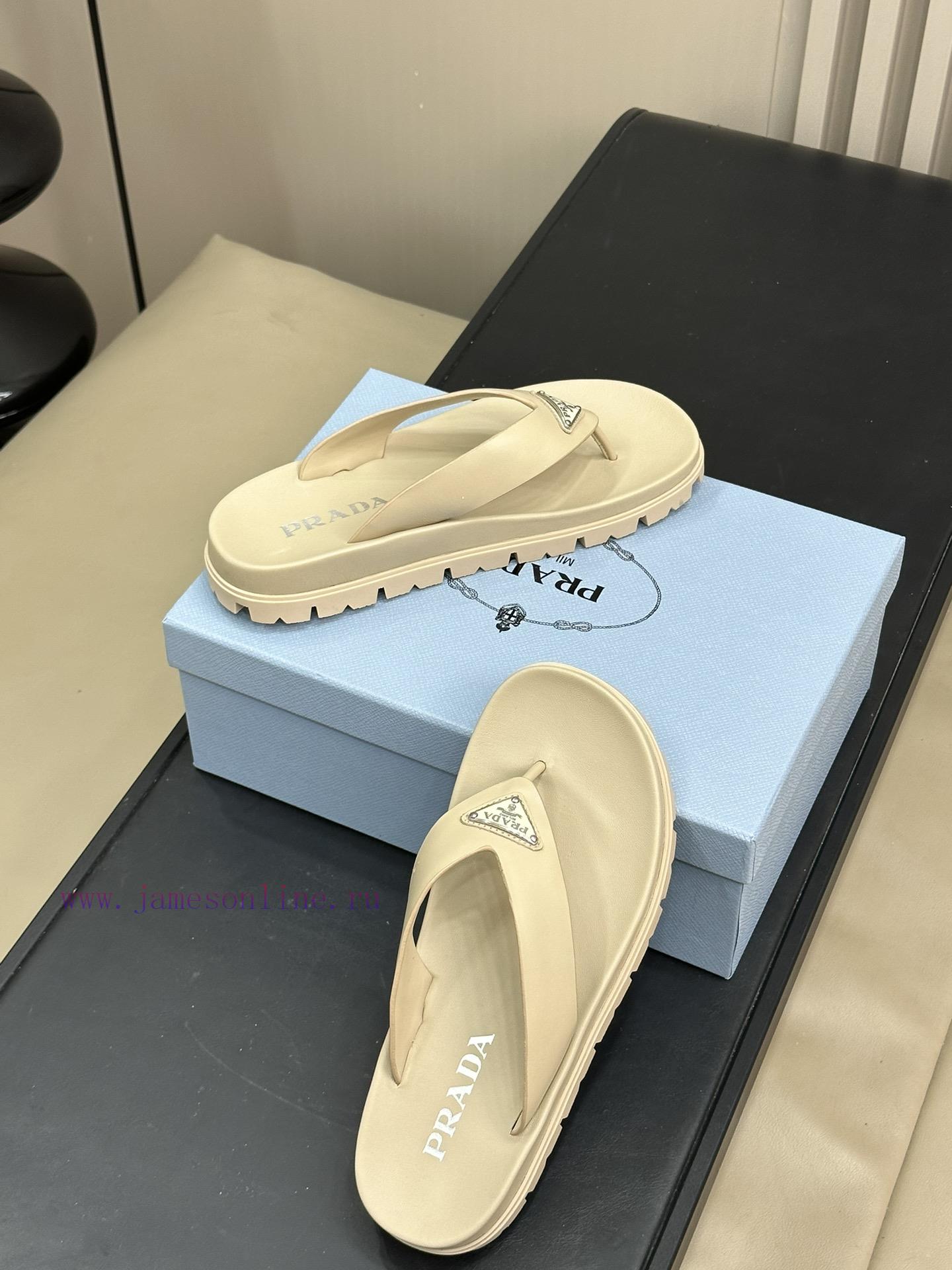 Prad…a Ss24 New Arrival~P Family 24 Spring/Summer Wedge SandalsTriangular Emblem Embellishment ld4ke981 - Image 4