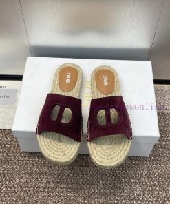 Dior 2024 Spring/Summer Latest Couple's Grass Weaving Fisherman Shoes CD Three Dimensional Lett t2f0aqdi