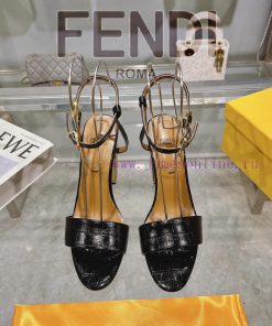 ② ⓪②④ 𝙁𝙀𝙉𝘿𝙄 | Fendi Delfina Strap Stone Patterned High Heels Sandals〰 〰    〰 〰 Genuine Leather l94zt8us