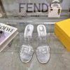 ② ⓪②④ 𝙁𝙀𝙉𝘿𝙄 | Fendi FRIST Round Head Rhinestone Film High Heels With Rhinestone Dragging Style evdvnjas