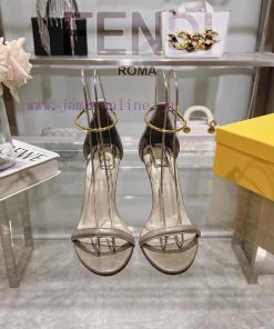 ② ⓪②④ 𝙁𝙀𝙉𝘿𝙄 | Fendi FENDI Filo Strap Stone Pattern Leather High Heels Sandals〰 〰    〰 〰 Genuine e3if5jsg