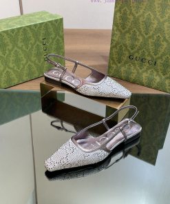 Gucci High-end Boutique 2024 Spring/summer New Metallic Texture Crystal G G Rhinestone Small Sq 8y22micr