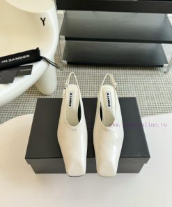 Tire Cow MaterialJill Sander Gilsonda Pointed PC Transparent Crystal HeelDaily Brisk Walking Wo ryeo9ng5