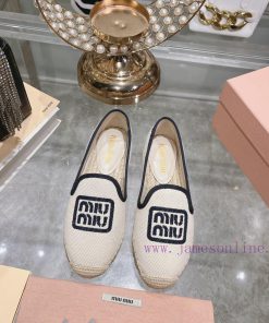 Miumiu 2024 New Casual Shoes Fisherman ShoesGrass Woven Shoes Are Equipped With Soft Woven Fabr hg1oj5f6