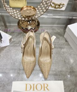 Dior Knitted Pointed Flat Heels Cool Single ShoesDior 2024 Summer New Metallic Gloss Knitted Hi 6uaxeh7f