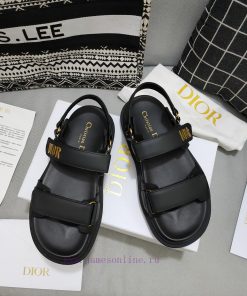 The Black Cowhide Dior ACT Sandals Are Stylishly Designed With An Insole That Fits The Shape Of uvcoz2va