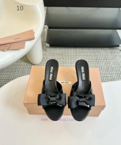 Follow The Height Of 4.5MiuMiu Miu 24 Summer New Bow High HeelsMid Heeled/high-heeled StylesRet djp8itjk
