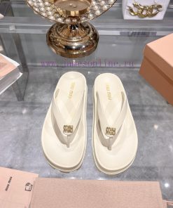 Miu Ss24 New Arrival～Miu 24 Spring/summer Flip Flops New Product With Thick Sole And Increased aqsehurm