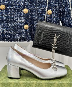 Gold And Silver 370Gucc * Ten Thousand Year Classic Horseclip Fashion Single ShoeOriginal Devel ylqw0jwj