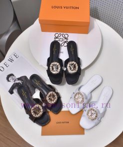 LV Sandals Have Been Shipped With Rose/rose Official Website And Updated With LV Special Old Fl fnc4gp1p